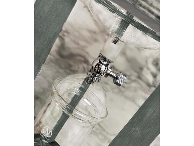 Nispira Iced Coffee Cold Brew Drip Tower Coffee Maker Wooden, 6-8 cup, Grey