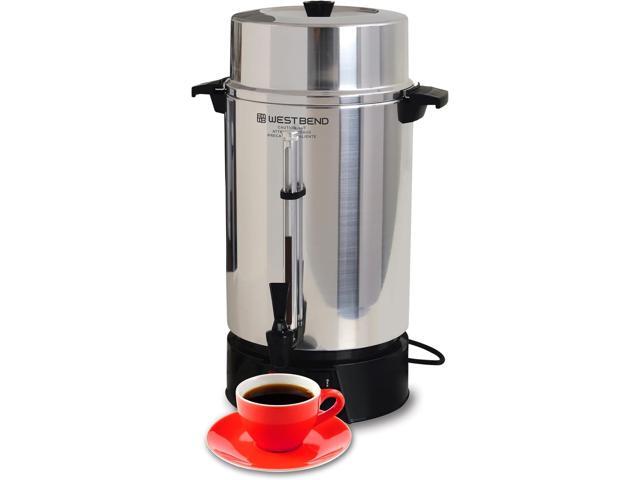 West Bend 33600 Coffee Urn Commercial Highly-Polished Aluminum NSF Approved Features Automatic Temperature Control Large Capacity with Fast Brewing...