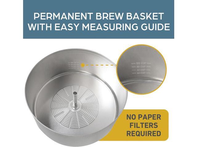 West Bend 33600 Coffee Urn Commercial Highly-Polished Aluminum NSF Approved Features Automatic Temperature Control Large Capacity with Fast Brewing...