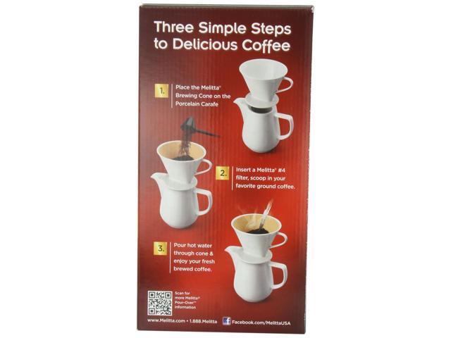Melitta Gourmet Coffeemaker, Pack of 1, 36 ounces, Porcelain Carafe