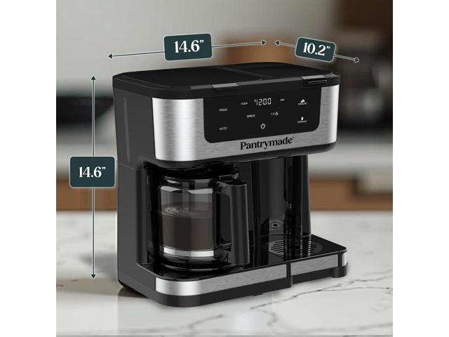 Deluxe 12-Cup Coffee Maker & Single Serve Brewer Programmable, K-Cup Compatible, Adjustable Brew Size, Glass Carafe, Auto Shut-Off - Ideal for...