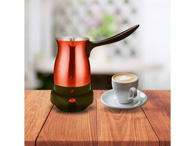 Electric Turkish Coffee Maker Warmer Kettle Pot Premium Quality Stainless Steel Cool Touch Handle Travel Size, Fast Boil & Keeps Water Boiling for...