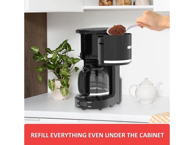12-Cup Programmable Coffee Maker with Permanent Filter, Removable Water Reservoir Coffee Machine, Drip Coffee Maker, Delay Brew, Timer & Keep Warm,...