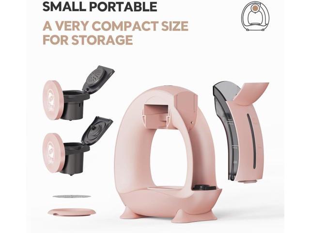 Quite Single Serve Coffee Maker, Stylish MINI Q 2 IN 1 Coffee Machines for Capsules & Ground Coffee, MA2205 (Pink)