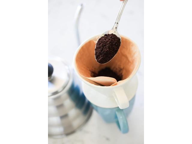Ceramic Pour Over Coffee Maker with 40 Count Melitta Filters - Elegant Single Serve Coffee Dripper for Rich Brewed Pour Over Coffee