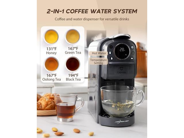 Multi-Capsule Espresso Machine, Brews Coffee or Hot Water, 20Bar Pressure, Compatible with Nespresso, Dolce Gusto, ESE Pods & Ground Coffee, Smart...
