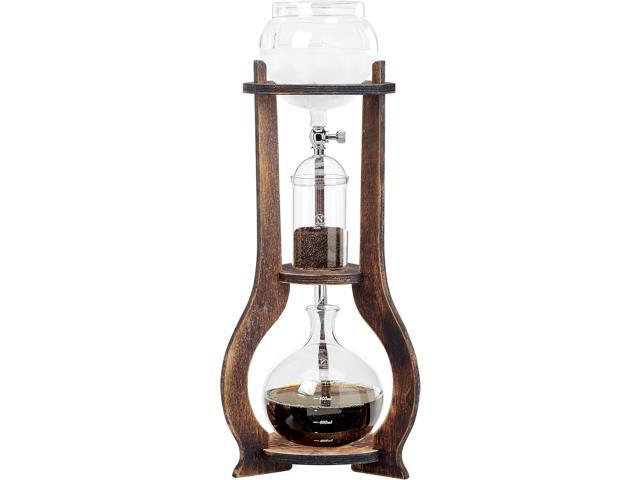 Nispira Iced Coffee Cold Brew Drip Tower Coffee Maker Wooden, 6-8 cup