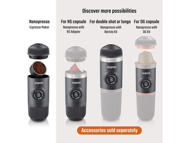 WACACO Nanopresso Portable Espresso Maker Bundled with Protective Case, Upgrade Version of Minipresso, Mini Travel Coffee Machine, Perfect for...