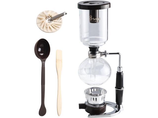 Amarine 5-Cup Tabletop Siphon Coffee Maker, 16 Ounce, Clear with Alcohol Burner (TCA-5)