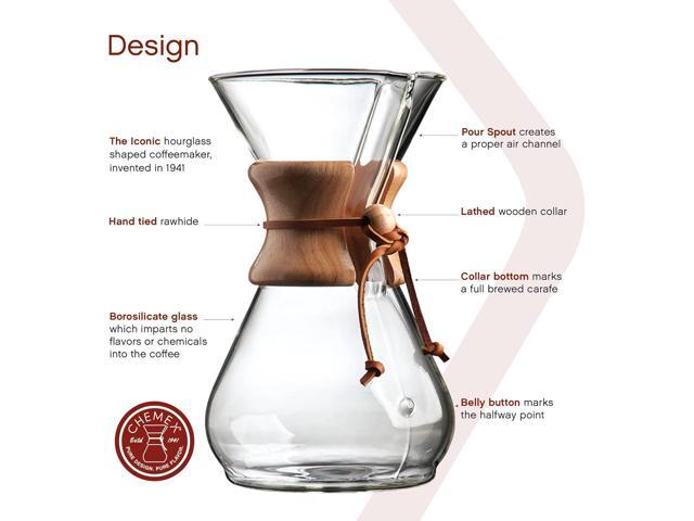 Chemex Pour-Over Glass Coffeemaker - Classic Series - 8-Cup - Exclusive Packaging