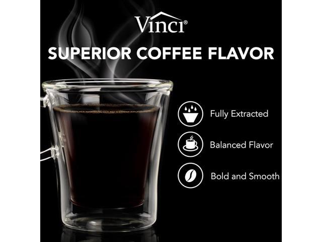 VINCI RDT Elite Spinning Sprayhead Coffee Maker 12-Cup Programmable Coffee Brewer with Bloom Feature and Rotary Dispersion Technology Black and...