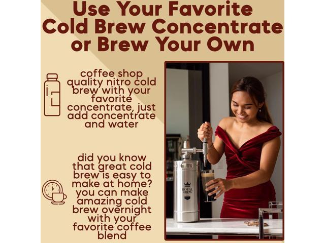 The Original Royal Brew Nitro Cold Brew Coffee Maker - Gift for Coffee Lovers - 128 oz Extra Large Home Keg, Nitrogen Gas System Coffee Dispenser Kit