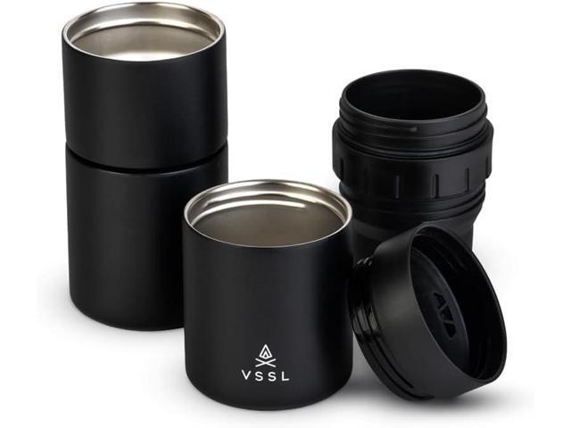 Nest Pour Over Coffee Kit, Transportable and Compact Pour Over Kit with Two 10 oz Double Walled Mugs