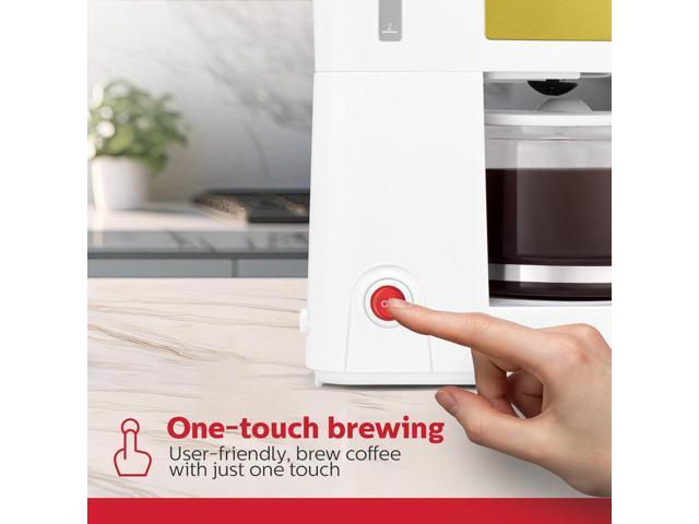Holstein Housewares 5-Cup Coffee Maker - Pause N Serve, One-Touch Operation, Non-Stick Warming Plate, Water Level Indicator - Reusable Filter -...