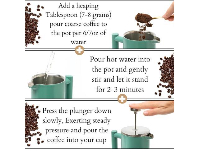 Mixpresso Stainless Steel French Press Coffee Maker 26 Oz 770 Ml Double Wall Metal Insulation Coffee Press & Tea Brewer Easy Clean & Easy Press,...