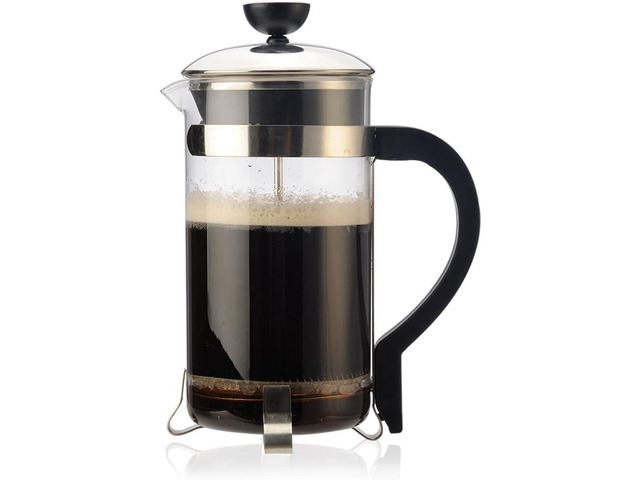 Primula Classic French Press Coffee/Tea Maker - Glass 8 Cup/32 Oz, Black/Chrome Accents