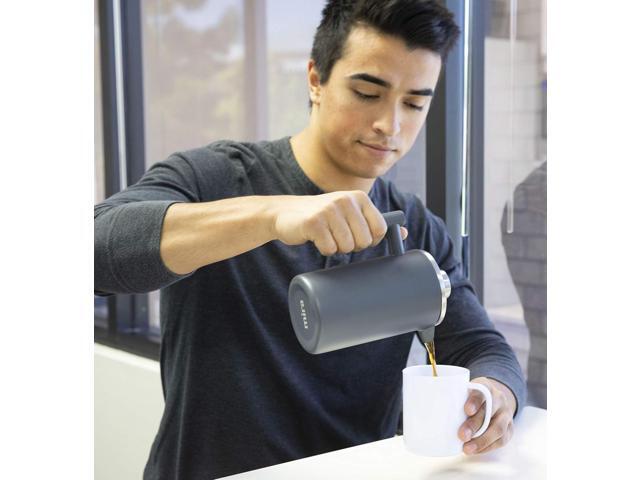 MIRA 20 oz Insulated French Press - Stainless Steel Coffee & Tea Maker - Double Wall Temperature Control Brewer, Pearl Blue
