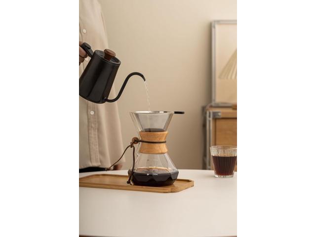 Pour Over Coffee Maker With Wood Sleeve27oz/800mlPour Over Coffee Dripper,Pour Over Coffee Maker Set With Cork Stopper (27oz/800ml)