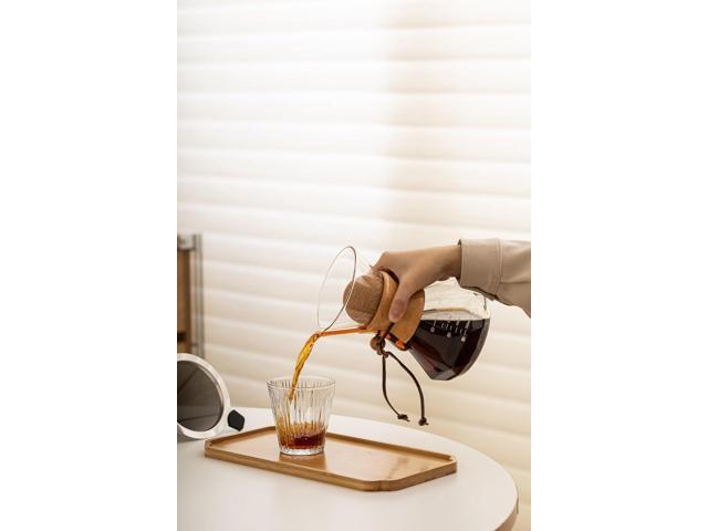 Pour Over Coffee Maker With Wood Sleeve27oz/800mlPour Over Coffee Dripper,Pour Over Coffee Maker Set With Cork Stopper (27oz/800ml)