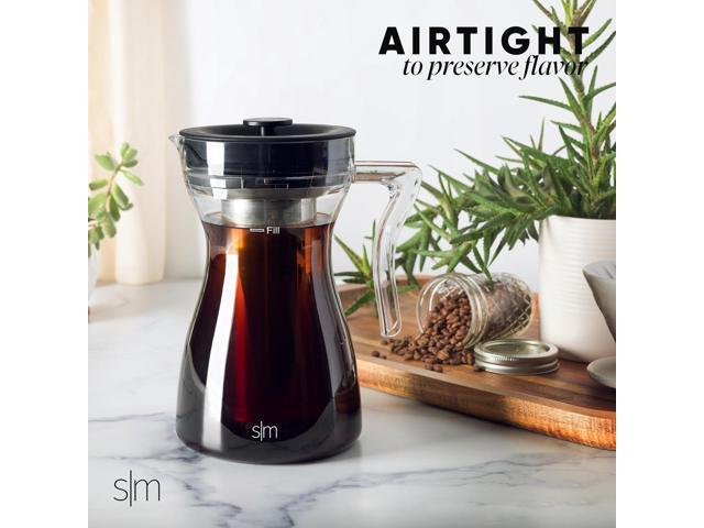 Simple Modern Hugo Cold Brew Coffee Maker Airtight Pitcher with Fine Mesh Filter Iced Tea Brewer 1.5 Quart