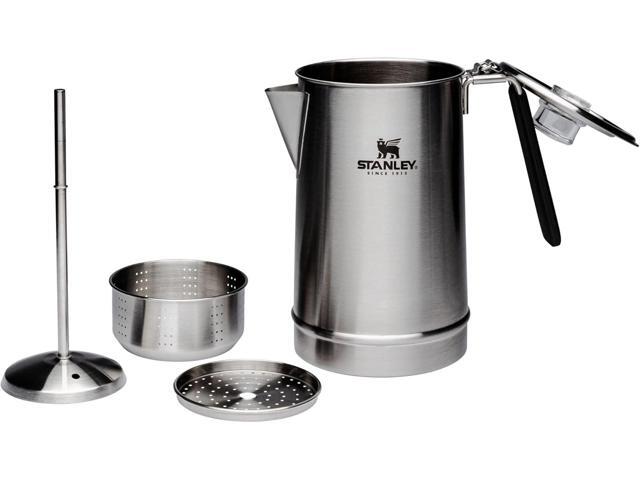 Stanley Coffee Percolator 1.1QT, Stainless Steel Wide Mouth Coffee Press,Large Capacity, Ergonomic Handle, Dishwasher Safe