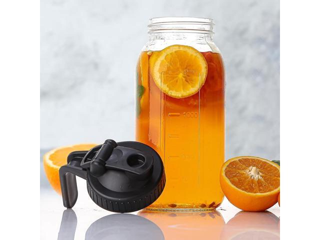 2 Quart Glass Pitcher with Lid for Fridge, Cold Brew Coffee Maker 64 oz, 2 Pack Airtight Leakproof Iced Tea Pitcher with Stainless Steel Filter,...