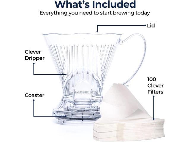 Clever Coffee Dripper and Filters, Large 18 oz, Original Classic Design, Safe BPA Free Plastic, dripper coffee maker, drip coffee maker pour over,...