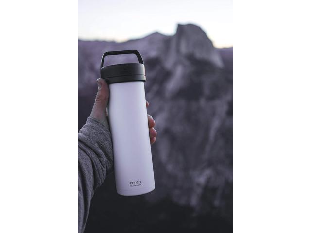 ESPRO P0 Ultralight French Press Coffee Maker for Travel, Vacuum Insulated Stainless Steel, 16 Ounces, Brushed Stainless Steel