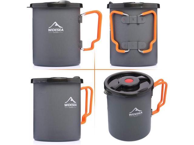 widesea Camping Coffee Pot 750ML, French Press Coffee Maker,Lightweight Backpacking Pot with Collapsible Handle For Camping,Hiking,Fire Cooking
