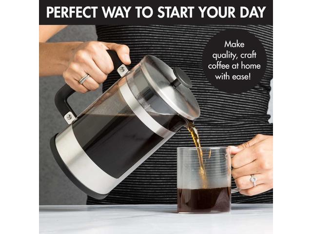 Primula 2-in-1 Coffee Maker, Make French Press Coffee and Cold Brew Coffee in One Coffee Maker, Comfort Grip Handle, Durable Glass Carafe, Perfect...