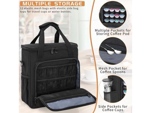 Coffee Maker Carrying Bag Compatible with Keurig K-Mini or K-Mini Plus, Single Serve Coffee Brewer Portable Storage Bag with Extra Pockets, Storage...
