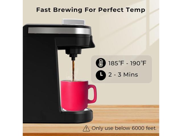 CHULUX Single Serve Coffee Maker for K Capsule and Ground Coffee, Single Cup Coffee Machine, Black
