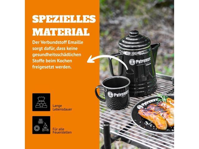 Petromax Tea and Coffee Percolator, Use Indoor/Outdoors for Home Kitchen or Campfire, Enameled Steel Coffee and Tea Pot Brews to Your Taste, 5-6...
