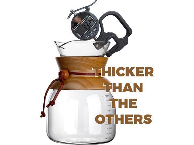AGOGO Pour Over Coffeemaker Dripper with 304 Stainless Steel Filters Carafe High Capacity 10 Cup