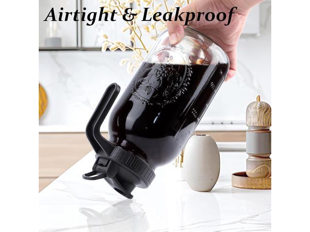 Cold Brew Coffee Maker 64 Oz Mason Jar Iced Coffee Maker 2 Set Half Gallon Glass Pitcher With Pour Spout Lids 2 Quart Wide Mouth Cold Brew Pitcher...