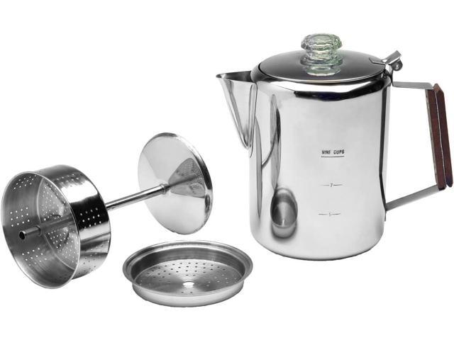 Texsport 9 Cup Stainless Steel Percolator Coffee Maker for Outdoor Camping