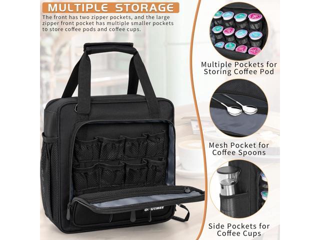 Coffee Maker Carrying Bag Compatible with Keurig K-Mini or K-Mini Plus, Single Serve Coffee Brewer Portable Storage Bag with Extra Pockets, Storage...