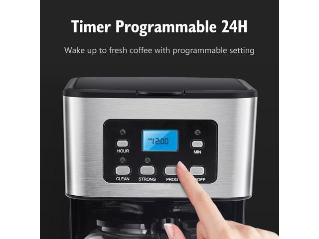 Taylor Swoden 12-Cup Programmable Coffee Maker, Regular & Strong Brew Drip Coffee Machine for Home and Office, Glass Carafe, Pause & Serve, Auto...