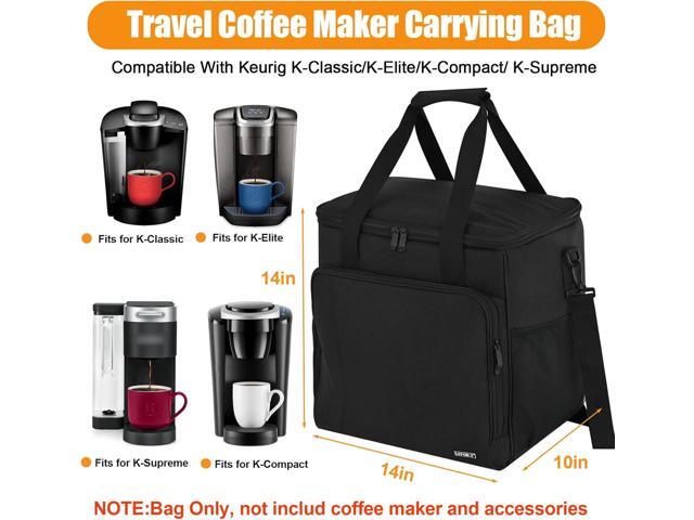 Travel Coffee Maker Carrying Bag Compatible with Keurig K-Classic/K-Elite/K-Supreme/K-Compact,Single Serve Coffee Maker Portable Storage Bag with...