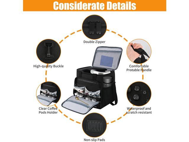 Travel Coffee Maker Carrying Bag Compatible with Keurig K-Classic/K-Elite/K-Supreme/K-Compact,Single Serve Coffee Maker Portable Storage Bag with...