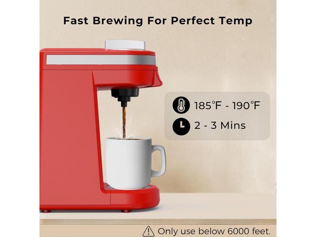 CHULUX Mini Coffee Maker for K Capsule, Single Serve Coffee Maker for One Cup Americano, Lightweight Pod Coffee Machine, Red