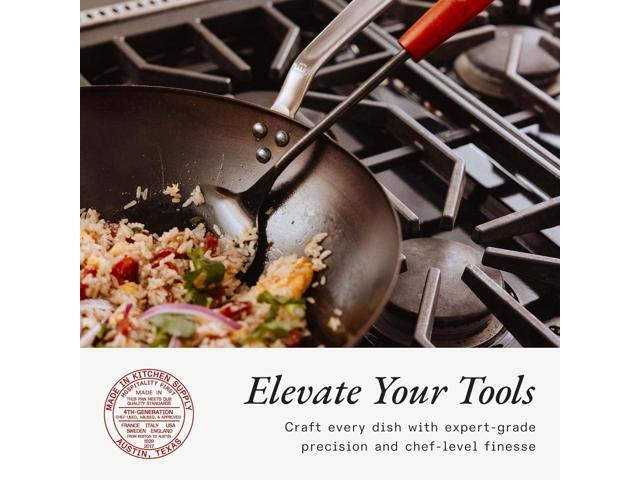 Made In Cookware - 13' Seasoned Carbon Steel Wok - (Like Cast Iron, but Better) - Professional Cookware - Crafted in Sweden - Induction Compatible