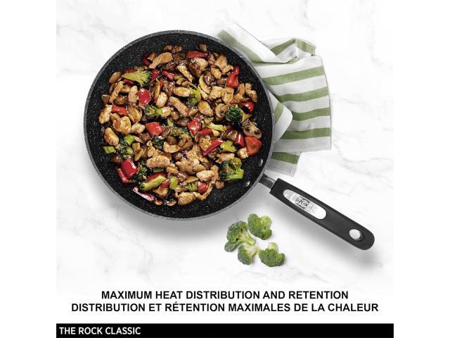 Starfrit The Rock 11'' (28cm) Non-Stick Stir Fry Pan - Durable Forged Aluminum - Oven Safe - PFOA Free - Easy to Clean - Black