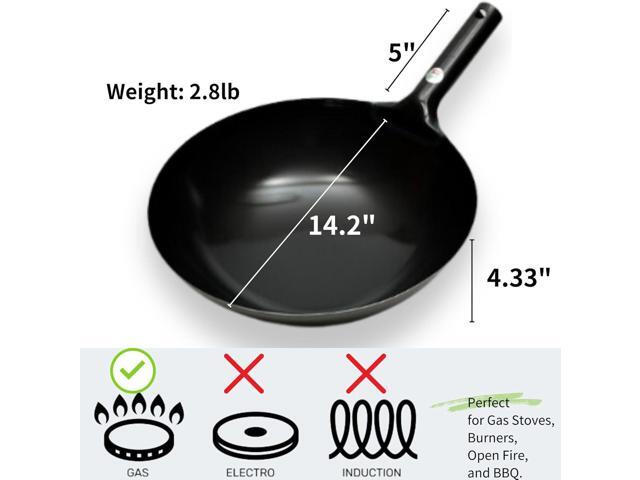 Kanda Iron Beijing Wok - Lightweight and Durable - Perfect for Authentic Japanese Cooking - 14.2 inch 36cm
