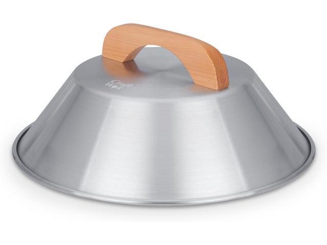 Craft Wok Dome Lid for 14-Inch Woks Traditional Dome Shaped with Wooden Handle Cover for 14 inch Woks Asian Cookware Aluminum / 732W3