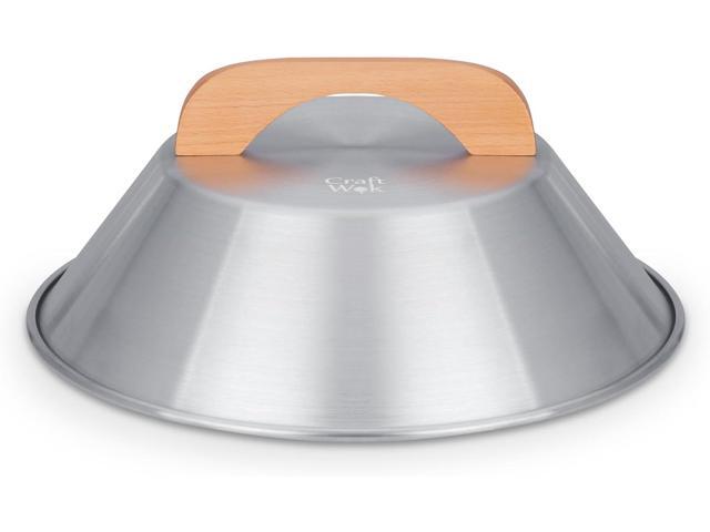 Craft Wok Dome Lid for 14-Inch Woks Traditional Dome Shaped with Wooden Handle Cover for 14 inch Woks Asian Cookware Aluminum / 732W3