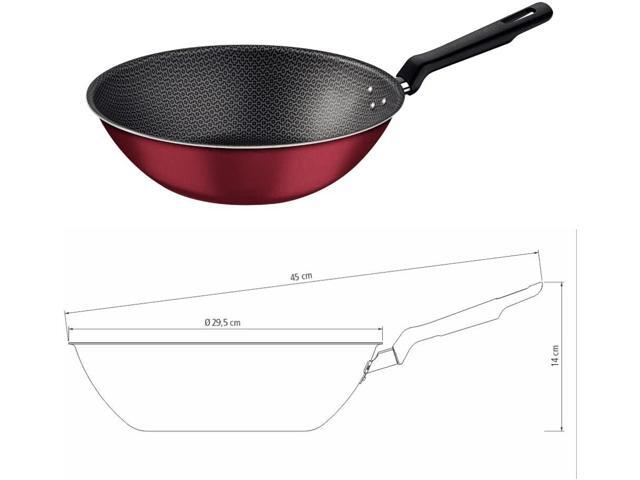 Generic Nonstick Wok Pan with Lid, 11 inch, Starflon Max, PFOA Free, Tempered Glass, Heat Resistant Handle, Dishwasher Safe, Gas Stove