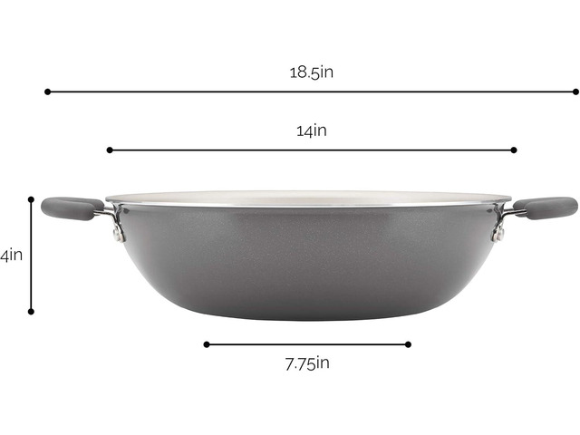 Rachael Ray 12022 Create Delicious Nonstick Wok/Stir Fry Pan, 14.25 Inch - Gray Shimmer