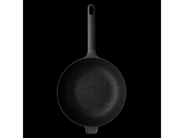 BergHOFF GEM Non-Stick Cast Aluminum Stir-Frying Pan 11' 4.1 qt. Black Stay-Cool Handle, Hanging Loop Ferno-Green, PFOA Free Coating Induction...