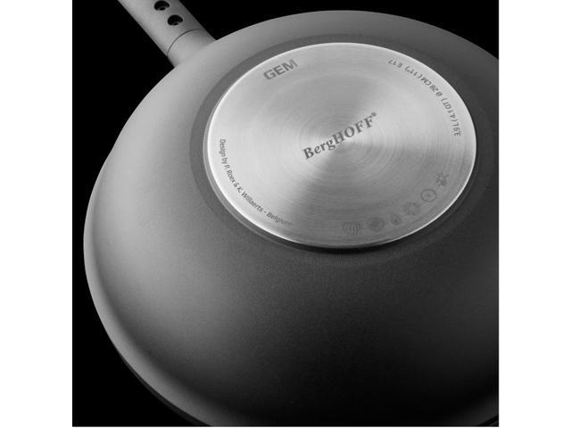 BergHOFF GEM Non-Stick Cast Aluminum Stir-Frying Pan 11' 4.1 qt. Black Stay-Cool Handle, Hanging Loop Ferno-Green, PFOA Free Coating Induction...